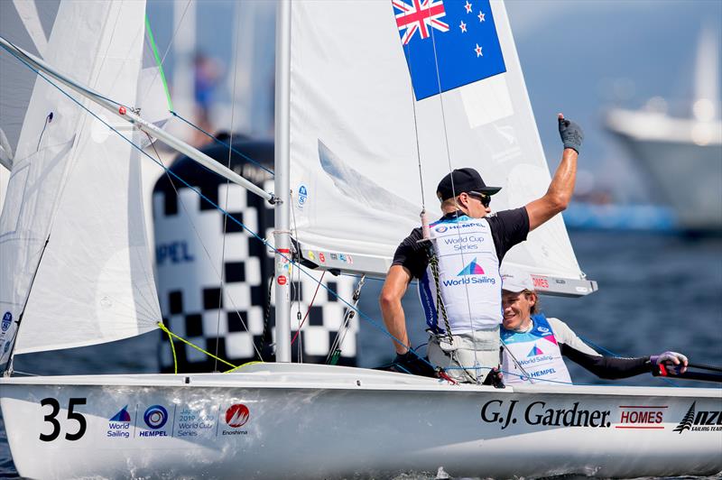 Paul Snow-Hansen and Dan Willcox (NZL)  were Men  470 medal race at the World Cup Series regatta in Enoshima. - Enoshima , Round 1 of the 2020 World Cup Series - September 1, 2019Enoshima , Round 1 of the 2020 World Cup Series - September 1, 2019 photo copyright Pedro Martinez / Sailing Energy / World Sailing taken at  and featuring the 470 class