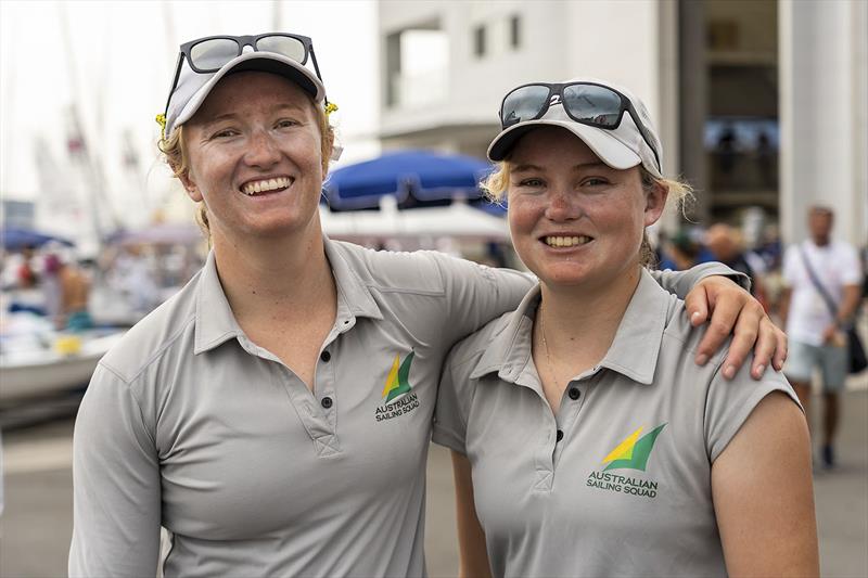 Monique de Vries and Nia Jerwood at the Ready Steady Tokyo Olympic Test Event in August 2019 photo copyright Beau Outteridge for the Australian Sailing Team taken at  and featuring the 470 class