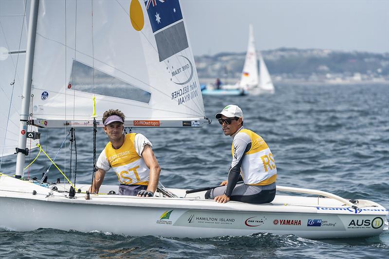 Will Ryan and Mat Belcher at the Ready Steady Tokyo Olympic Test Event in August 2019 photo copyright Beau Outteridge for the Australian Sailing Team taken at  and featuring the 470 class