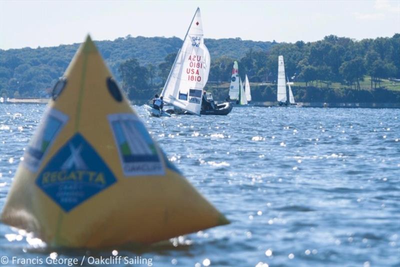 Competing in the 2019 Oakcliff Triple Crown Series in Oyster Bay, New York, in October photo copyright Perfect Vision Sailing taken at  and featuring the 470 class