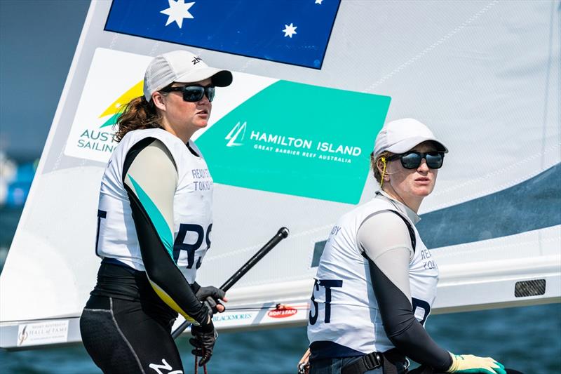 Nia Jerwood & Monique de Vries - Australian Sailing Team competing at Ready Steady Tokyo (Olympic Test Event) in Enoshima, Japan photo copyright Beau Outteridge taken at Australian Sailing and featuring the 470 class