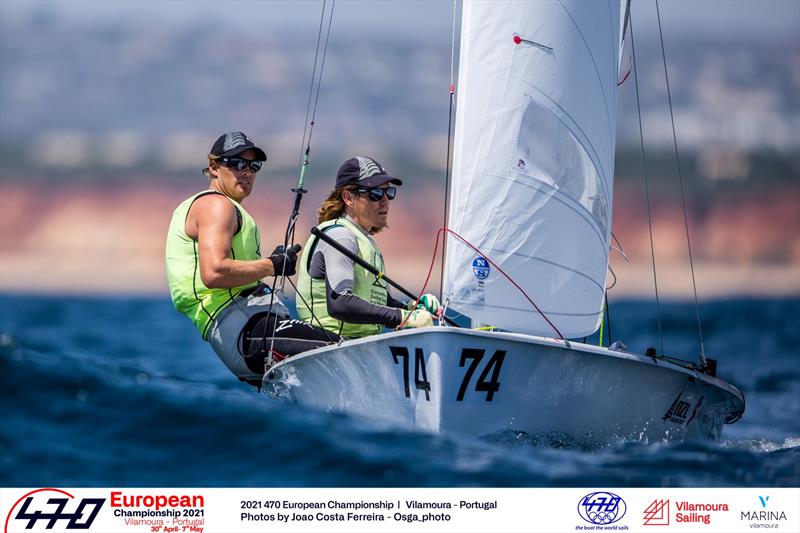 Paul Snow-Hansen and Dan Willcox (NZL) continue to lead the Open 2021 Mens European 470 championship after Day 3 photo copyright Joao Costa Ferreira taken at Vilamoura Sailing and featuring the 470 class