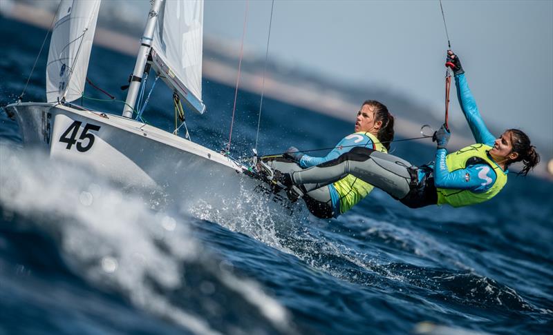 Depares/Cantero - Spain - Day 4 - Open Womens - European 470 championship - Vilamoura, Portugal - May 2021 photo copyright Joao Costa Ferreira taken at Vilamoura Sailing and featuring the 470 class