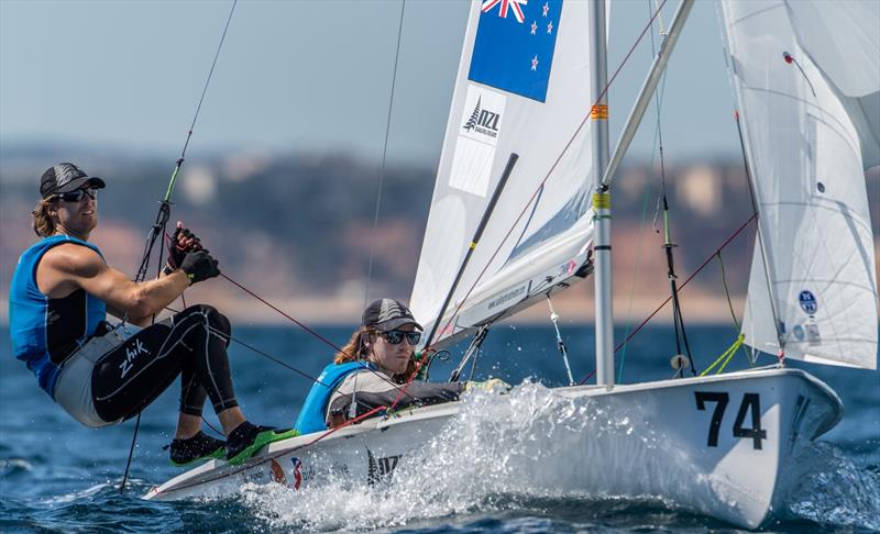 New Zealand - Day 5 - Open Mens European 470 championship - Vilamoura, Portugal - May 2021 photo copyright Joao Costa Ferreira taken at Vilamoura Sailing and featuring the 470 class