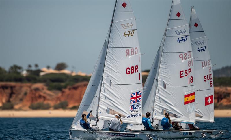 Hannah Mills and Eilidh McIntyre at the 2021 470 European Championships photo copyright Joao Costa Ferreira taken at  and featuring the 470 class