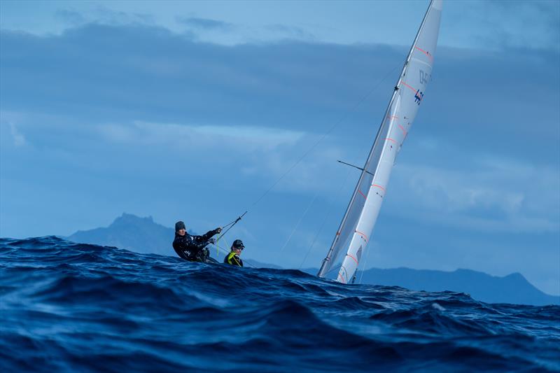 Paul Snow-Hansen and Dan Willcox training their 470 off Tutukaka. - photo © Josh McCormack / Yachting New Zealand.