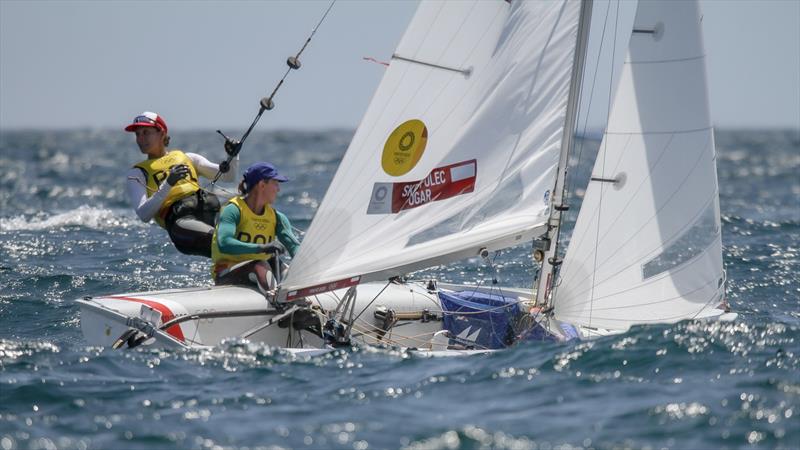 Tokyo2020 - Day 5 - July, 29, - Enoshima, Japan. 470 Womens series leaders - Agnieszka Skrzypulec and Jolanta Ogar (470-Women) - photo © Richard Gladwell - Sail-World.com / nz