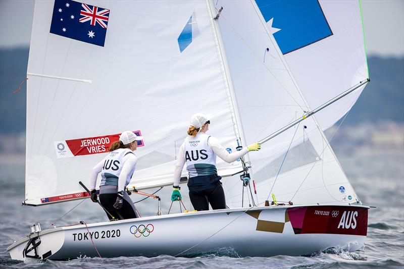 Nia Jerwood and Monique de Vries - 2020 Tokyo Olympic Games photo copyright Sailing Energy / World Sailing taken at  and featuring the 470 class