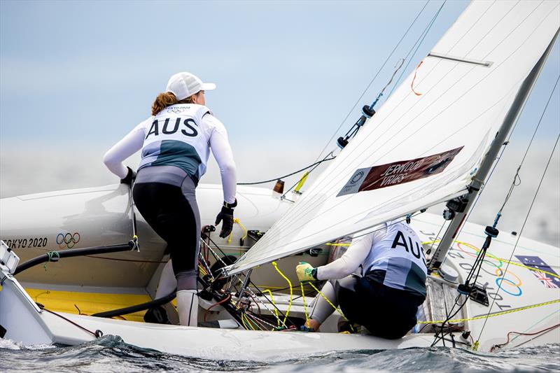 Nia Jerwood and Monique de Vries  - 2020 Tokyo Olympic Games photo copyright Sailing Energy / World Sailing taken at  and featuring the 470 class