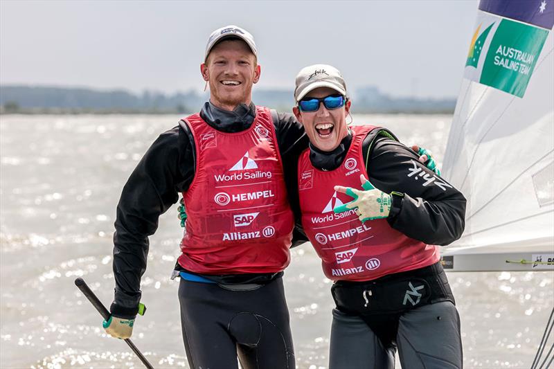 Chirs Charlwood and Amelia Catt - Hempel World Cup Series Allianz Regatta photo copyright Sailing Energy / Hempel World Cup Series Allianz Regatta taken at  and featuring the 470 class