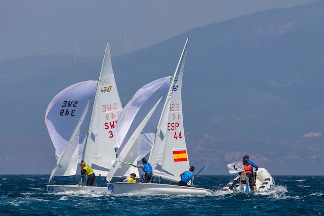 470 Europeans 2022 medal race photo copyright Nikos Alevromytis taken at  and featuring the 470 class