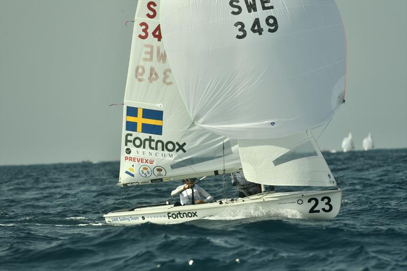 SWE 349 reach on 470 Worlds at Sdot Yam, Israel day 1 photo copyright Amit Shisel / Int. 470 Class taken at Sdot Yam Sailing Club and featuring the 470 class