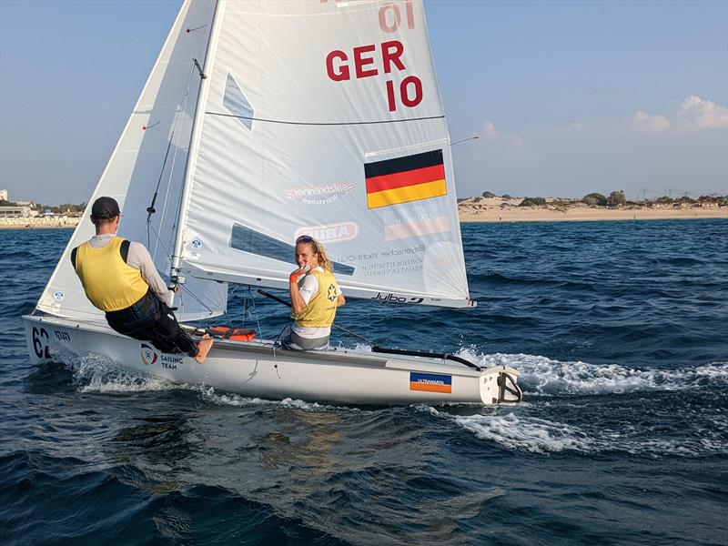 Germans get to wear their yellow bibs again on 470 Worlds at Sdot Yam, Israel day 4 - photo © Int. 470 Class