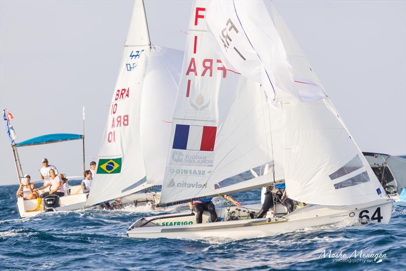 Lecointre & Mion sit in silver medal position on 470 Worlds at Sdot Yam, Israel day 5 photo copyright Moshe Menagen / Int. 470 Class taken at Sdot Yam Sailing Club and featuring the 470 class