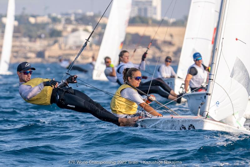 GER 10 upwind on 470 Worlds at Sdot Yam, Israel day 5 photo copyright Kazushige Nakajima / Int. 470 Class taken at Sdot Yam Sailing Club and featuring the 470 class