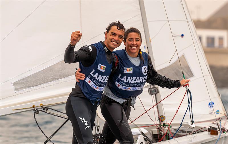 Jordi Xammar/Nora Brugman, 470 winners - Lanzarote International Regatta 2023 photo copyright Sailing Energy taken at Lanzarote Sailing Center and featuring the 470 class