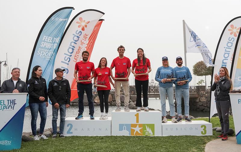 470 Top 3 - Lanzarote International Regatta 2023 - photo © Sailing Energy