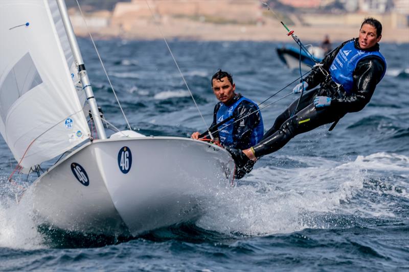 Spanish Jordi Xammar and Nora Brugman, 470 Mixed defending champions photo copyright Sailing Energy / Trofeo Princesa Sofía Mallorca taken at Real Club Náutico de Palma and featuring the 470 class