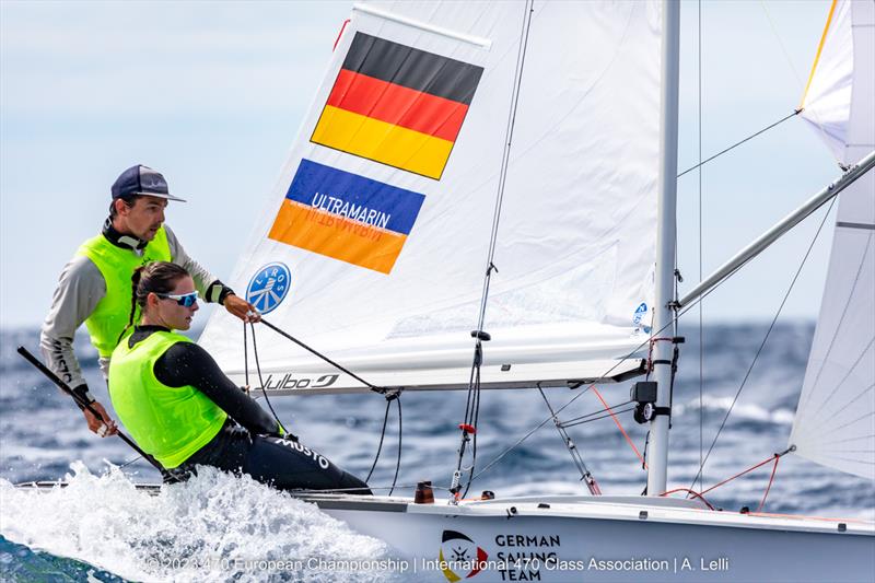 Simon Diesch and Anna Markfort (GER) - 470 Europeans in San Remo, Italy day 4 photo copyright A Lelli taken at Yacht Club Sanremo and featuring the 470 class