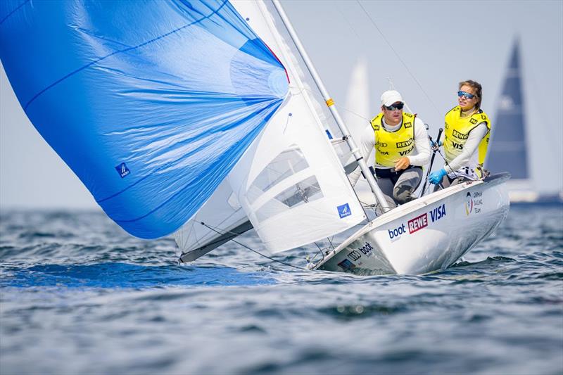 Holding a two points lead going into the 470 medal race: German mixed team Theres Dahnke and Matti Cipra - Kiel Week - photo © Kiel Week / Sascha Klahn