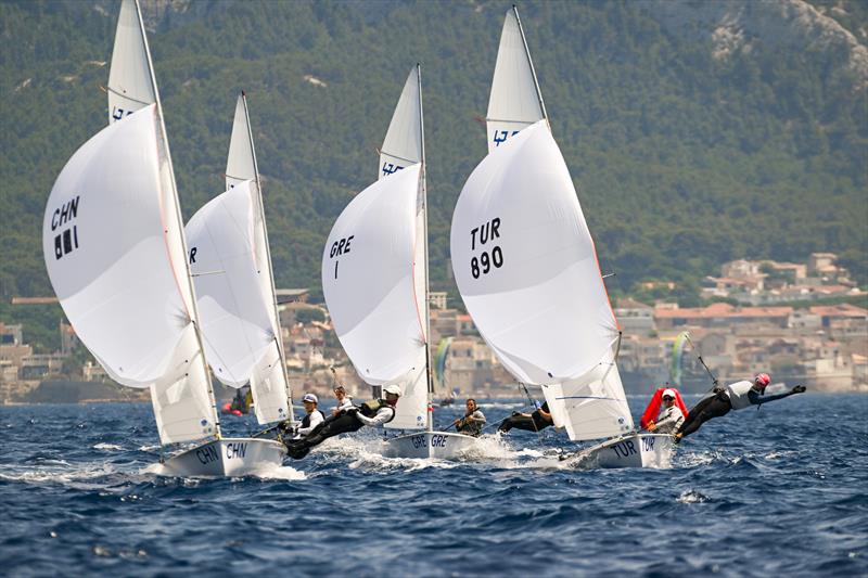 Paris 2024 Olympic Test Event Day 2 photo copyright World Sailing taken at  and featuring the 470 class