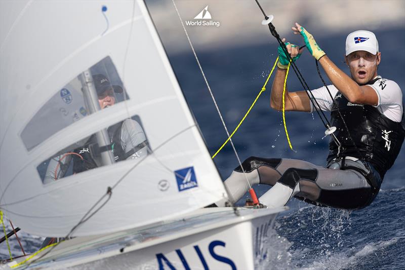 Nia Jerwood and Conor Nicholas - Paris 2024 Olympic Test Event Day 3 photo copyright World Sailing taken at  and featuring the 470 class