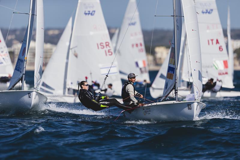 Simon Diesch & Anna Markfort (GER) on 470 World Championship in Llucmajor, Mallorca, Day 4 photo copyright Bernardí Bibiloni / Int. 470 Class taken at Club Nàutic S'Arenal and featuring the 470 class