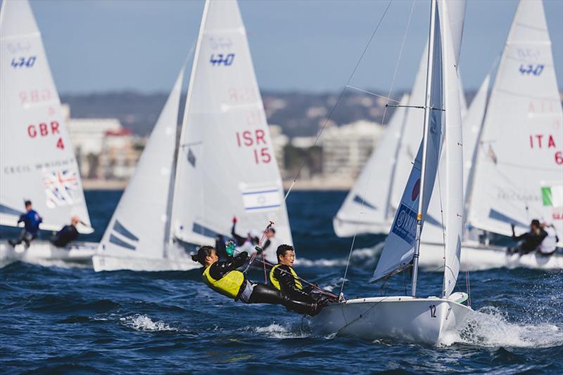 Tetsuya Isozaki & Yuri Seki (JPN) on 470 World Championship in Llucmajor, Mallorca, Day 4 photo copyright Bernardí Bibiloni / Int. 470 Class taken at Club Nàutic S'Arenal and featuring the 470 class