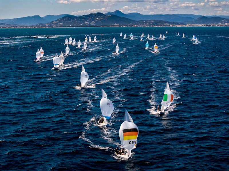 56th Semaine Olympique Française de Hyères day 1 photo copyright Sailing Energy / Semaine Olympique Française taken at COYCH Hyeres and featuring the 470 class