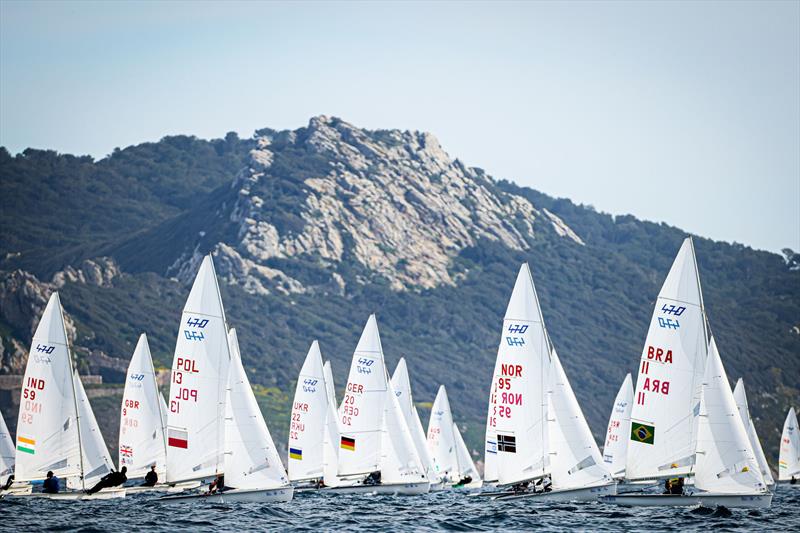 56th Semaine Olympique Française de Hyères day 2 photo copyright Sailing Energy / Semaine Olympique Française taken at COYCH Hyeres and featuring the 470 class
