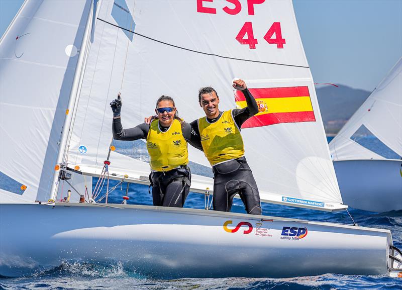 470 Mixed - Jordi Xammar / Marta Cardona (ESP) - photo © Sailing Energy / French Olympic Week Hyères - TPM