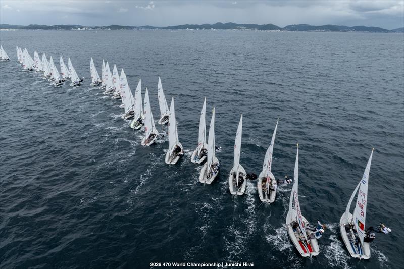 470 World Championship 2026 in Enoshima - Day 4 photo copyright Junichi Hirai / 470 Worlds 2026 taken at  and featuring the 470 class