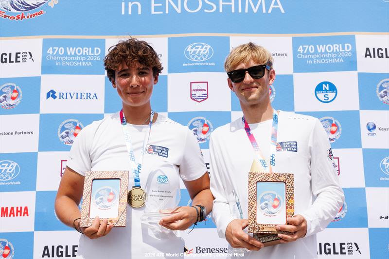 Martin Wrigley and Bettine Harris win the 470 World Championship 2026 in Enoshima, Japan - photo © Junichi Hirai / 470 Worlds 2026