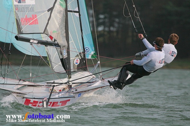 The Steve Nicholson Memorial Race at Northampton Sailing Club photo copyright Mike Shaw / www.fotoboat.com taken at Northampton Sailing Club and featuring the 49er class