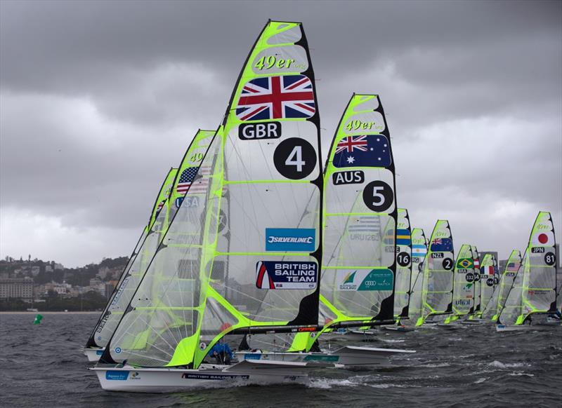 Day 3 at the Aquece Rio - International Sailing Regatta 2014 photo copyright Ocean Images taken at  and featuring the 49er class