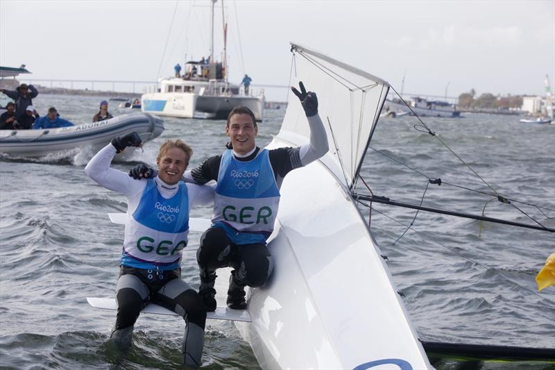 Bronze for Erik Heil & Thomas Ploessel (GER) in the Men's 49er class at the Rio 2016 Olympic Sailing Competition - photo © Sailing Energy / World Sailing