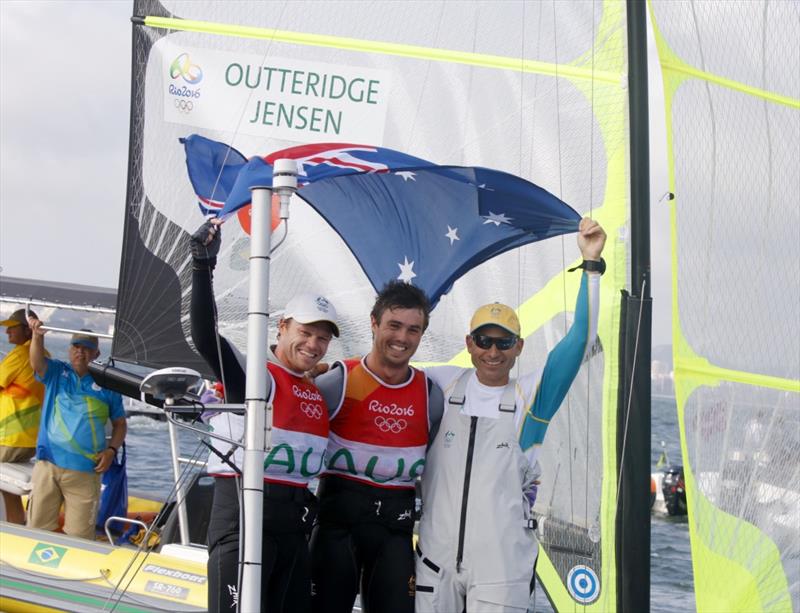 Silver for Nathan Outteridge and Iain Jension (AUS) in the Men's 49er class at the Rio 2016 Olympic Sailing Competition photo copyright Sailing Energy / World Sailing taken at  and featuring the 49er class