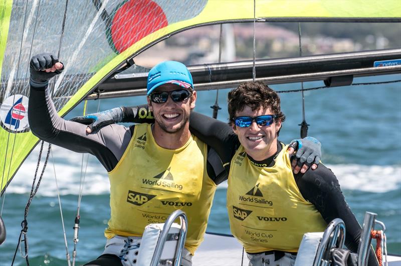 James Peters and Fynn Sterritt win 49er gold on day 5 of the World Cup Series Final in Santander photo copyright Jesus Renedo / Sailing Energy / World Sailing taken at  and featuring the 49er class
