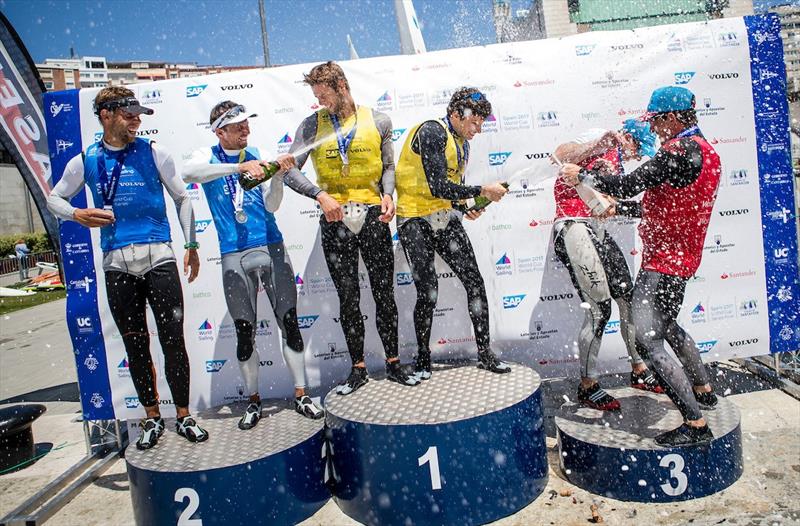 49er Podium on day 5 of the World Cup Series Final in Santander photo copyright Tomas Moya / Sailing Energy / World Sailing taken at  and featuring the 49er class