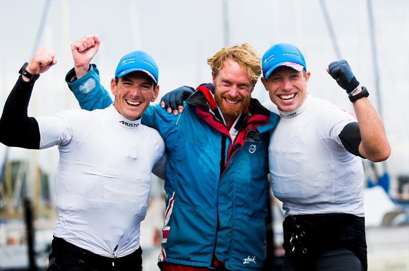 Dylan Fletcher and Stuart Bithell (GBR) win the 49er Europeans at Kiel - photo © Pedro Martinez / Sailing Energy