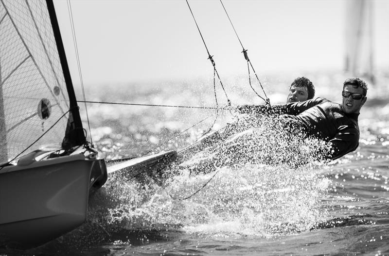 Finals day at the 49er Worlds in Portugal photo copyright Maria Muina / www.sailingshots.es taken at Clube de Vela Atlântico and featuring the 49er class