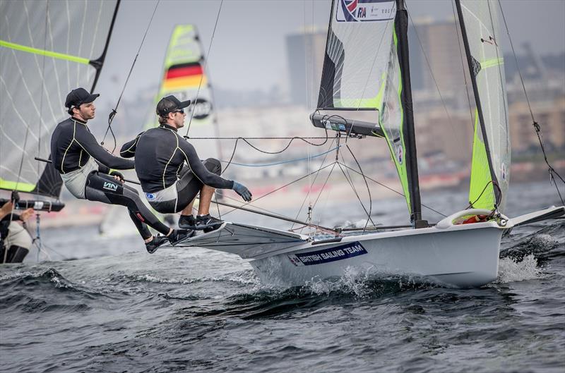 Silver for James Peters & Fynn Sterritt at the 49er Worlds in Portugal - photo © Maria Muina / www.sailingshots.es
