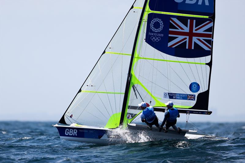 Dylan Fletcher & Stu Bithell in the Men's 49er on Tokyo 2020 Olympic Sailing Competition Day 4 - photo © Sailing Energy / World Sailing