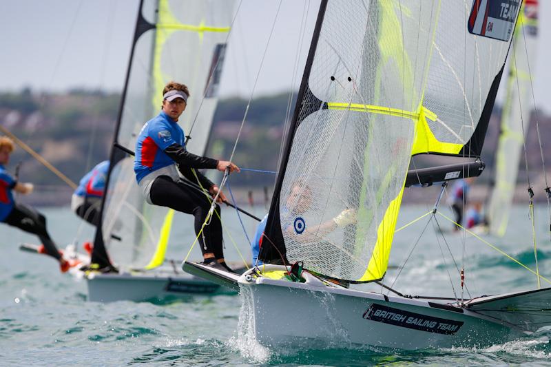 John Pink and Simon Wheeler racing on day 1 of the Sail for Gold Regatta photo copyright Paul Wyeth / RYA taken at Weymouth & Portland Sailing Academy and featuring the 49er class