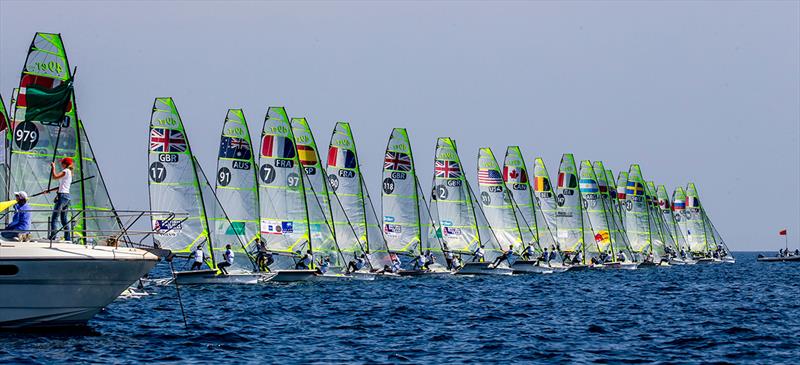 49er fleet - World Cup Series Hyères -Day 3 - photo © Jesus Renedo / Sailing Energy