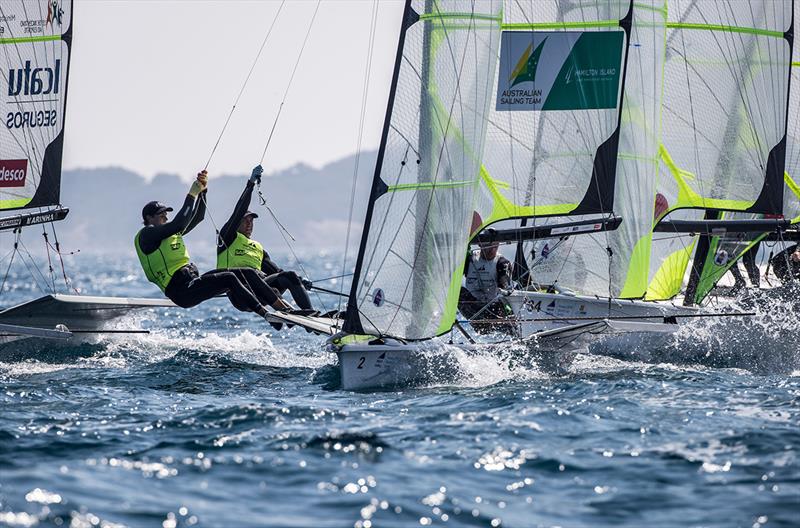 David Gilmour and Joel Turner - 2018 World Cup Series Hyères - Day 4 photo copyright Richard Langdon / Sailing Energy taken at  and featuring the 49er class