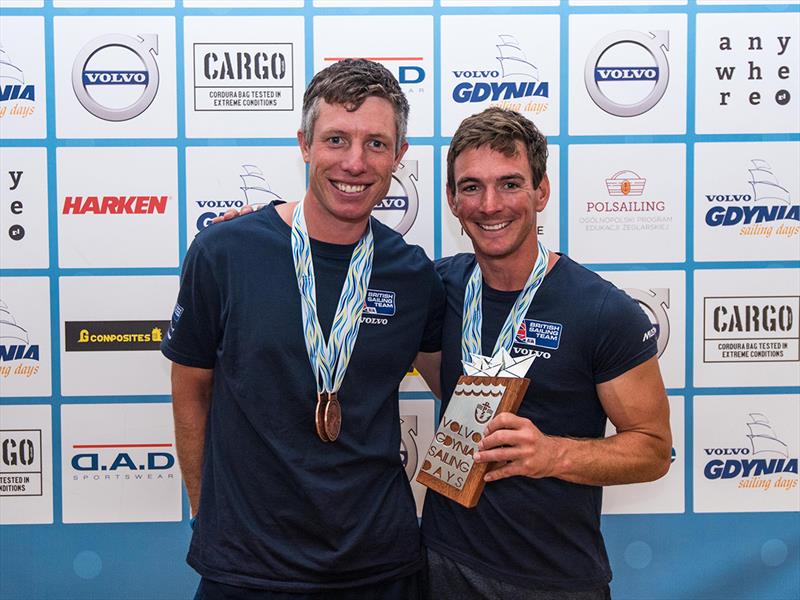 Dylan Fletcher and Stuart Bithell medals - 2018 49er & Nacra European Championship photo copyright Drew Malcolm taken at  and featuring the 49er class