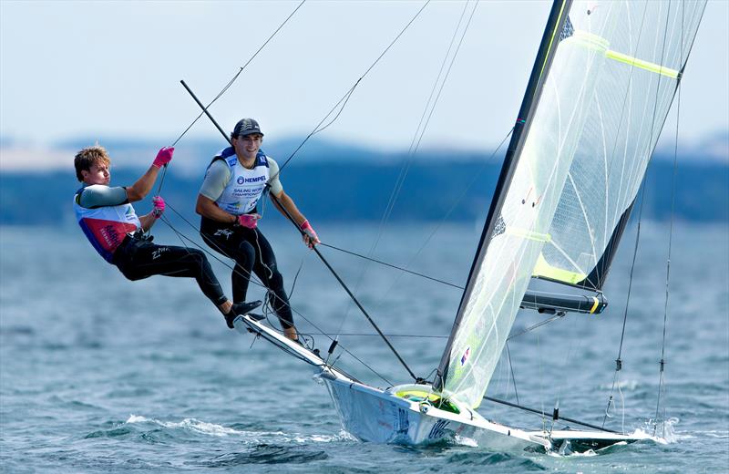 Josh Porebski and Trent Rippey (NZL) 49er - 2018 Hempel Sailing World Championships, Aarhus, Denmark - photo © Sailing Energy