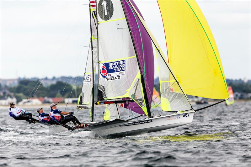Dylan Fletcher & Stu Bithell on day 5 of Hempel Sailing World Championships Aarhus 2018 photo copyright Sailing Energy / World Sailing taken at Sailing Aarhus and featuring the 49er class