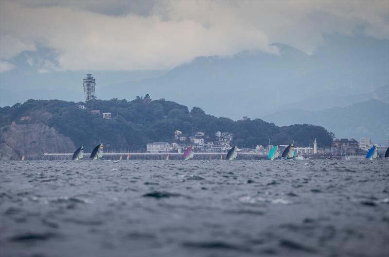 49er fleet - World Cup Series Enoshima photo copyright Sailing Energy / World Sailing taken at  and featuring the 49er class